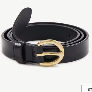 Ann Taylor Black 100% Leather Trouser Belt Size Medium